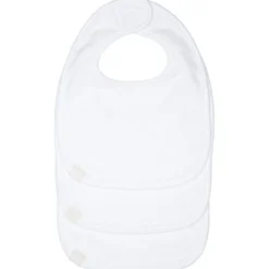 Lässig Lot de 3 bavoirs éponge à velcro blancs