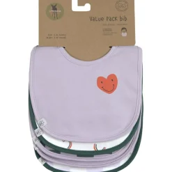 Sale Lot de 5 bavoirs éponge Happy Rascals Coeur lavande Bavoirs