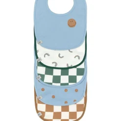 Lässig Lot de 5 bavoirs éponge Happy Rascals Smile bleu ciel