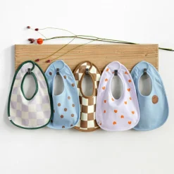 Lässig Lot de 5 bavoirs éponge Happy Rascals Smile bleu ciel