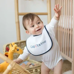 Trois Kilos Sept Lot de 7 bavoirs premier âge Capitaine