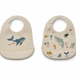 Liewood Lot de 2 bavoirs Tilda Sea Creature Sandy