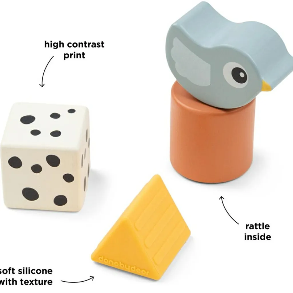 Hot Lot de 4 blocs sensoriel Birdee Jouet À Empiler