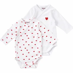 BB & Co Lot de 2 bodys manches longues Mon petit coeur (1 mois)
