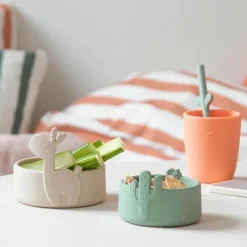 Done by Deer Lot de 2 bols en silicone Lalee sable et vert