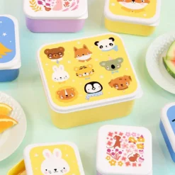 Sale Lot de 4 boîtes à goûter Amis des animaux Boîte À Goûter / Lunch Box