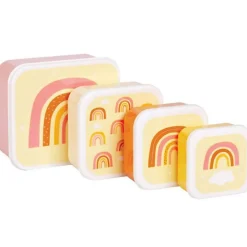 A Little Lovely Company Lot de 4 boîtes à goûter Arc-en-ciel