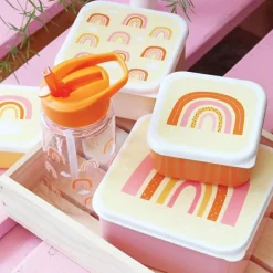 A Little Lovely Company Lot de 4 boîtes à goûter Arc-en-ciel