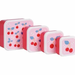 Sale Lot de 4 boîtes à goûter Cerises Boîte À Goûter / Lunch Box