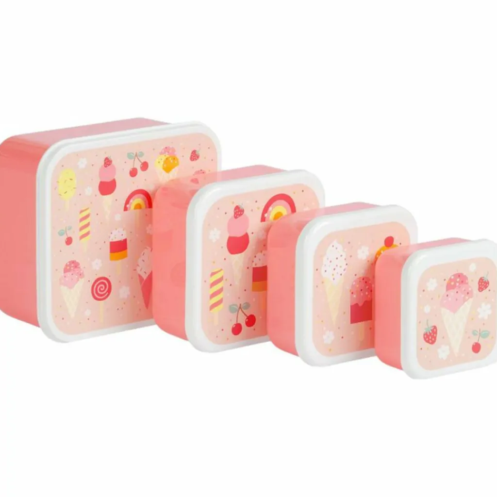 Sale Lot de 4 boîtes à goûter Crème Glacée Boîte À Goûter / Lunch Box