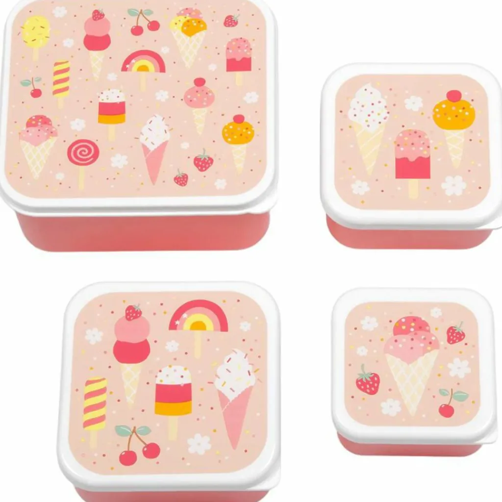 Sale Lot de 4 boîtes à goûter Crème Glacée Boîte À Goûter / Lunch Box