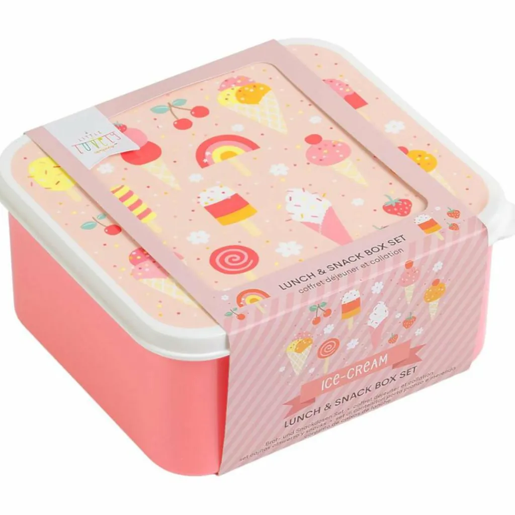 Sale Lot de 4 boîtes à goûter Crème Glacée Boîte À Goûter / Lunch Box