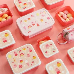 Sale Lot de 4 boîtes à goûter Crème Glacée Boîte À Goûter / Lunch Box