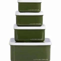 A Little Lovely Company Lot de 4 boîtes à goûter Crocodiles