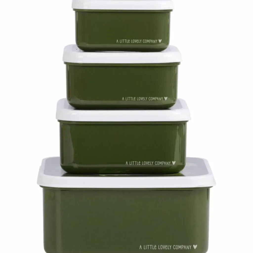 A Little Lovely Company Lot de 4 boîtes à goûter Crocodiles