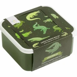 A Little Lovely Company Lot de 4 boîtes à goûter Crocodiles