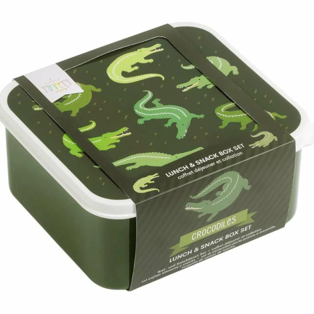 A Little Lovely Company Lot de 4 boîtes à goûter Crocodiles