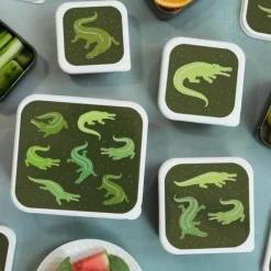 A Little Lovely Company Lot de 4 boîtes à goûter Crocodiles