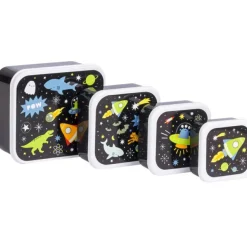 Clearance Lot de 4 boîtes à goûter Galaxie Boîte À Goûter / Lunch Box