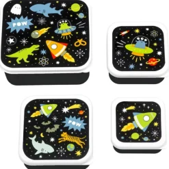 Clearance Lot de 4 boîtes à goûter Galaxie Boîte À Goûter / Lunch Box
