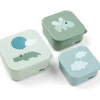 Hot Lot de 3 boîtes à goûter Happy clouds vert Boîte À Goûter / Lunch Box