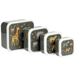 A Little Lovely Company Lot de 4 boîtes à goûter Savane
