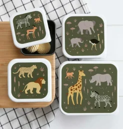 A Little Lovely Company Lot de 4 boîtes à goûter Savane