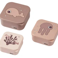 Outlet Lot de 3 boîtes à goûter Sea Friends rose Boîte À Goûter / Lunch Box