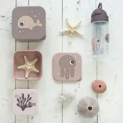 Outlet Lot de 3 boîtes à goûter Sea Friends rose Boîte À Goûter / Lunch Box