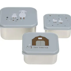 Lässig Lot de 3 boîtes à goûter Tiny Farmer bleu