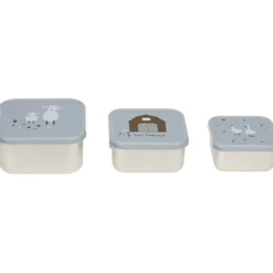 Lässig Lot de 3 boîtes à goûter Tiny Farmer bleu