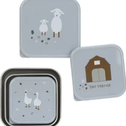 Lässig Lot de 3 boîtes à goûter Tiny Farmer bleu