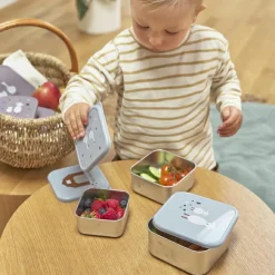 Lässig Lot de 3 boîtes à goûter Tiny Farmer bleu