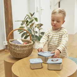 Lässig Lot de 3 boîtes à goûter Tiny Farmer bleu