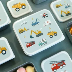 Discount Lot de 4 boîtes à goûter Véhicules Boîte À Goûter / Lunch Box