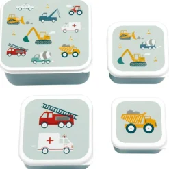 Discount Lot de 4 boîtes à goûter Véhicules Boîte À Goûter / Lunch Box
