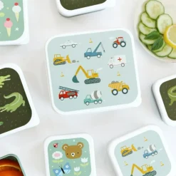 Discount Lot de 4 boîtes à goûter Véhicules Boîte À Goûter / Lunch Box