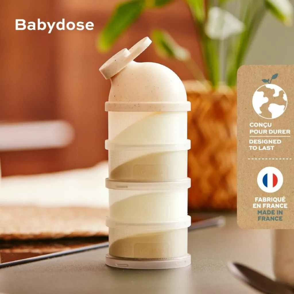 Babymoov Lot de 4 boîtes doseuses Babydose Mineral Beige