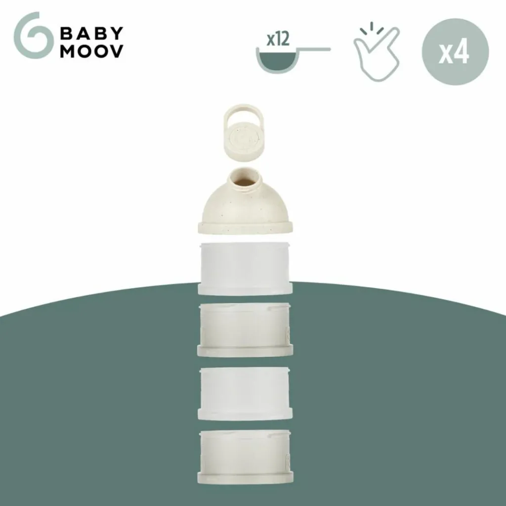 Babymoov Lot de 4 boîtes doseuses Babydose Mineral Beige