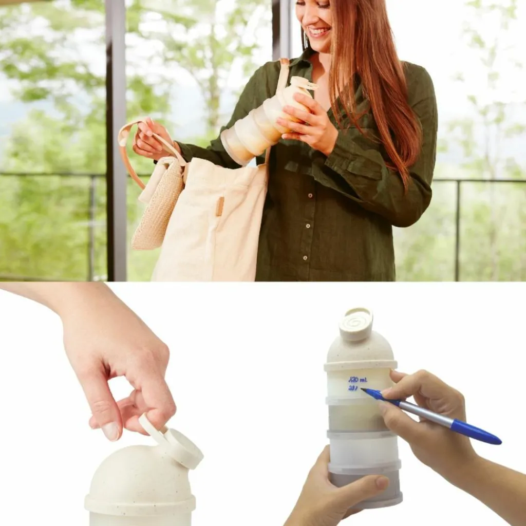 Babymoov Lot de 4 boîtes doseuses Babydose Mineral Beige