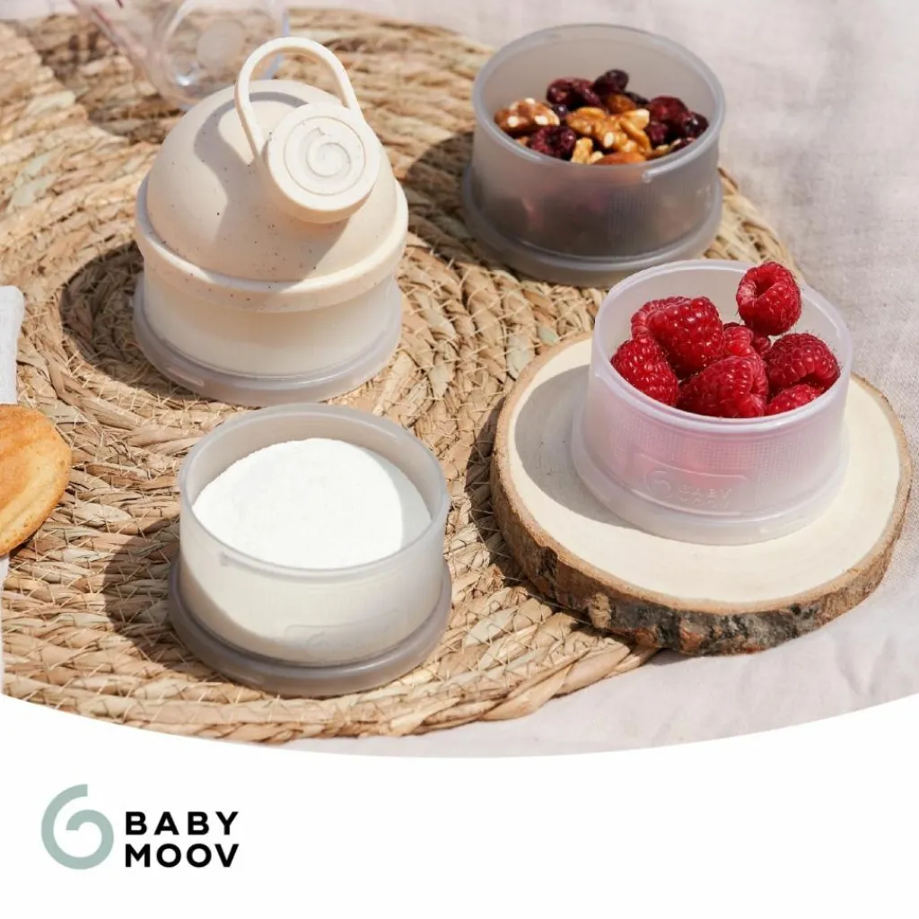 Babymoov Lot de 4 boîtes doseuses Babydose Mineral Beige