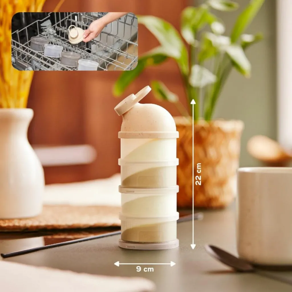 Babymoov Lot de 4 boîtes doseuses Babydose Mineral Beige