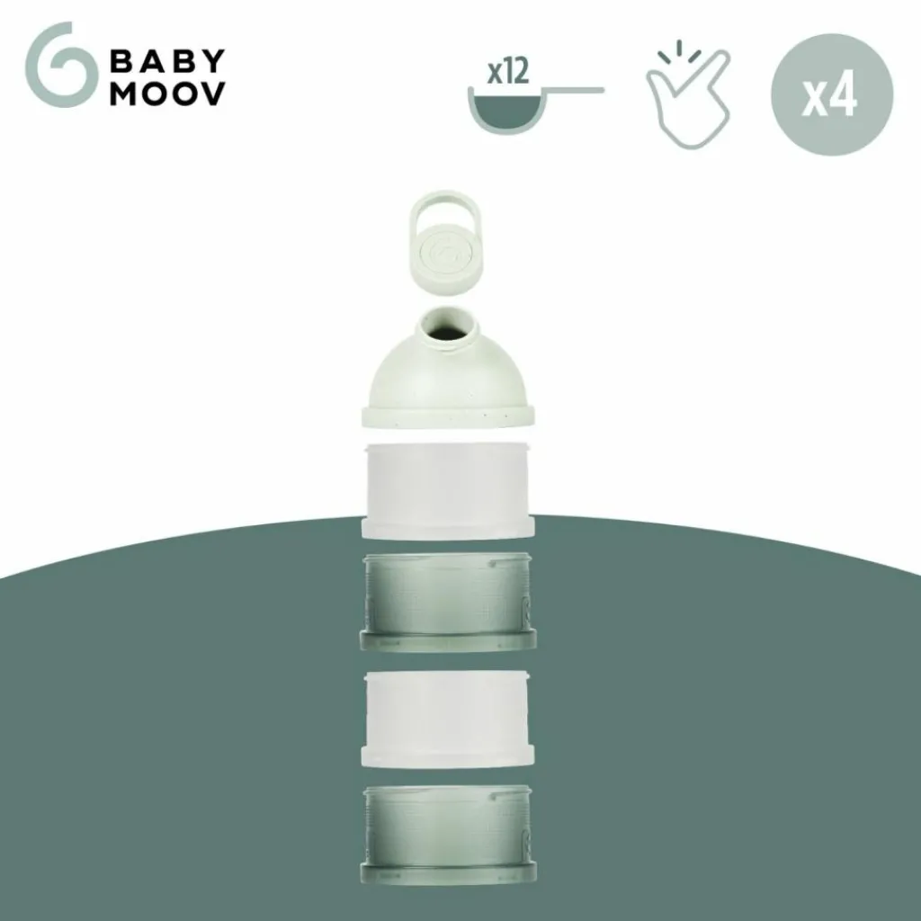 Babymoov Lot de 4 boîtes doseuses Babydose Mineral Green