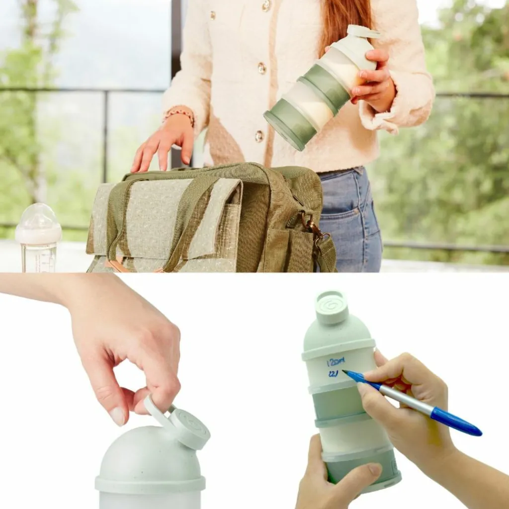 Babymoov Lot de 4 boîtes doseuses Babydose Mineral Green