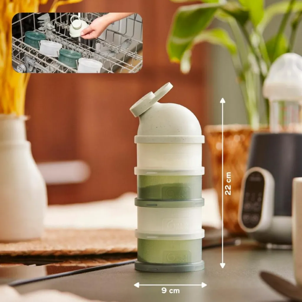 Babymoov Lot de 4 boîtes doseuses Babydose Mineral Green