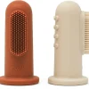 Mushie Lot de 2 brosses à dent à doigt Shifting sand-Clay