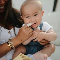 Mushie Lot de 2 brosses à dents à doigt Shifting sand-Blush