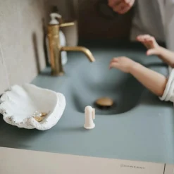 Mushie Lot de 2 brosses à dents à doigt Shifting sand-Blush