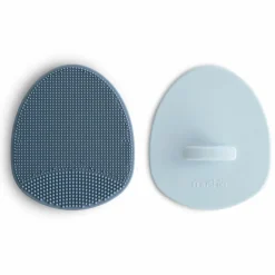 Mushie Lot de 2 brosses pour croûtes de lait Tradewinds-Periwinkle