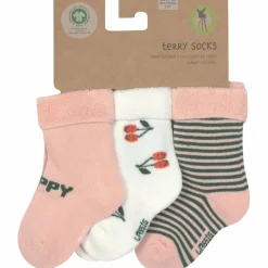 Discount Lot de 3 chaussettes Terry Cerise pêche (taille 12-15) Chaussettes / Genouillères Bébé